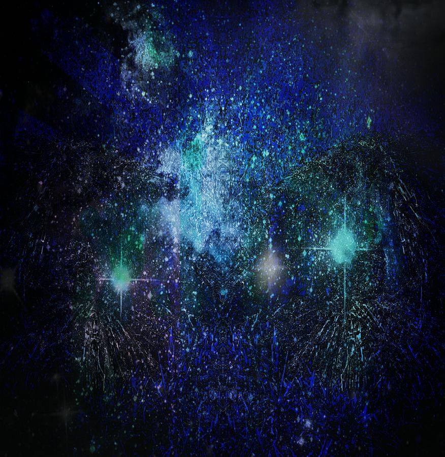 Space Digital Art - Blue galaxy by Kimberly  W