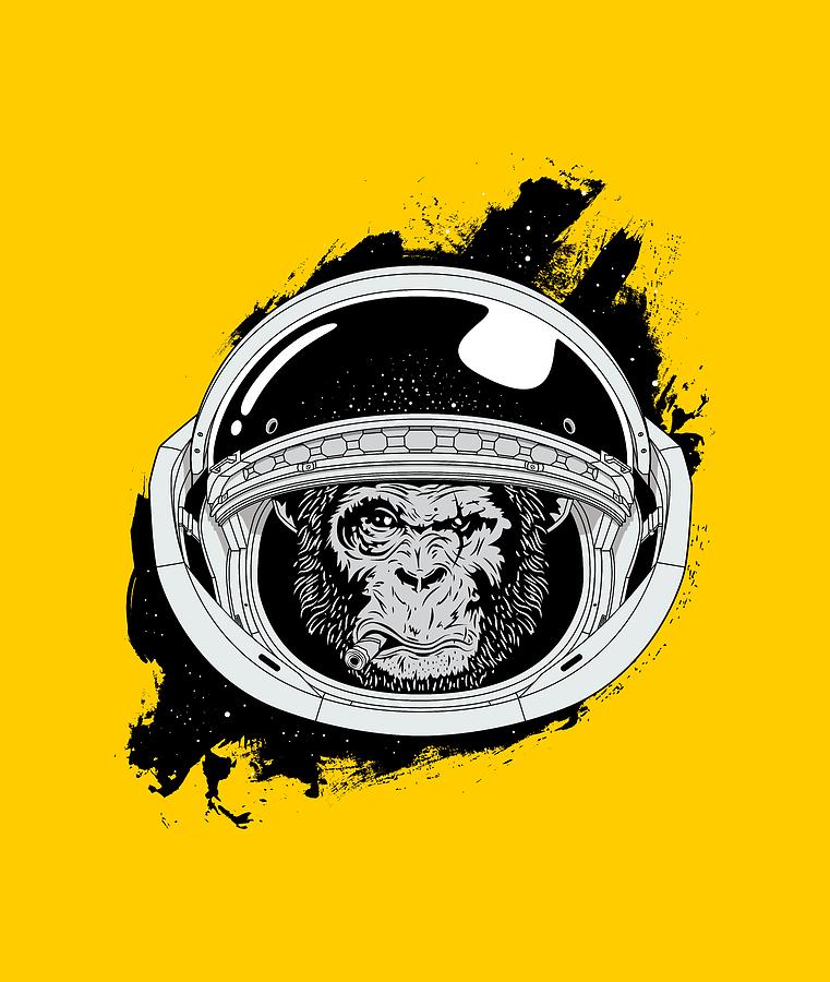 Space Digital Art - Space Monkey by Alex Goljakov