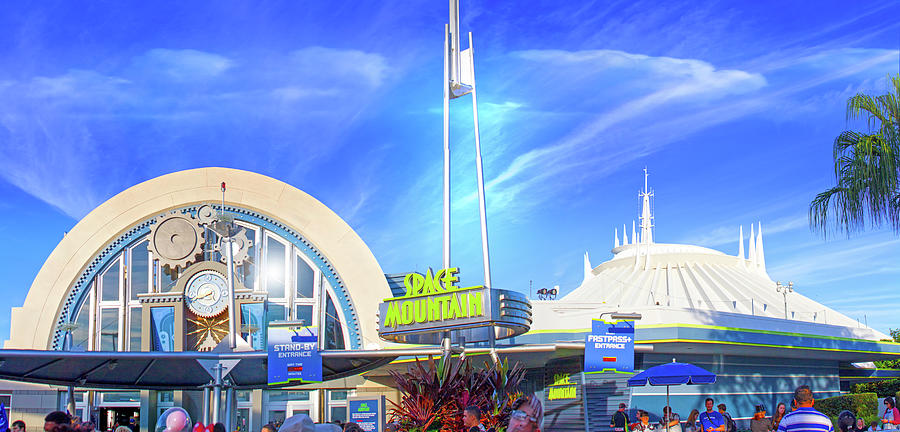 Space Mountain Entrance Panorama Photograph by Mark Andrew Thomas
