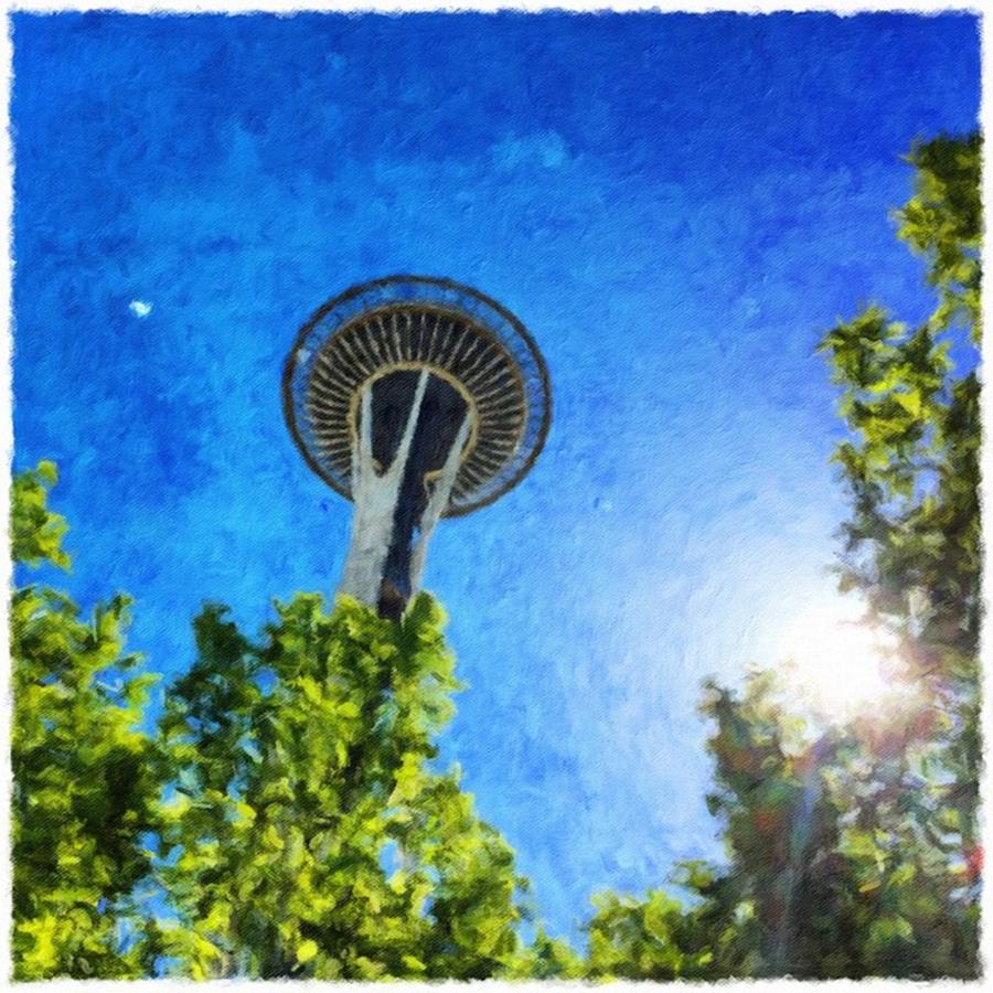 Seattle Photograph - Space Needle Artistic Image #seattle by Joan McCool