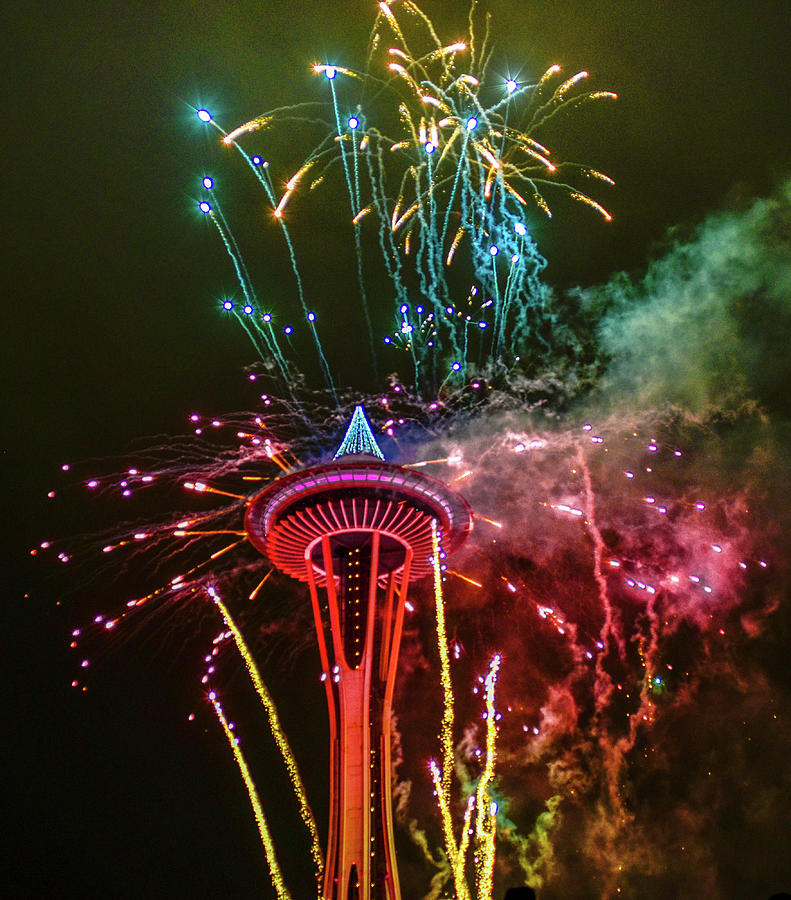 Space Needle Fireworks 3 Photograph by Stephen Rowles Fine Art America