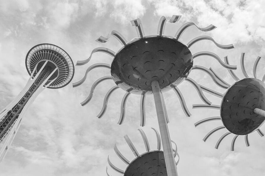Seattle Photograph - Space Needle in Space by Jeff Burgess