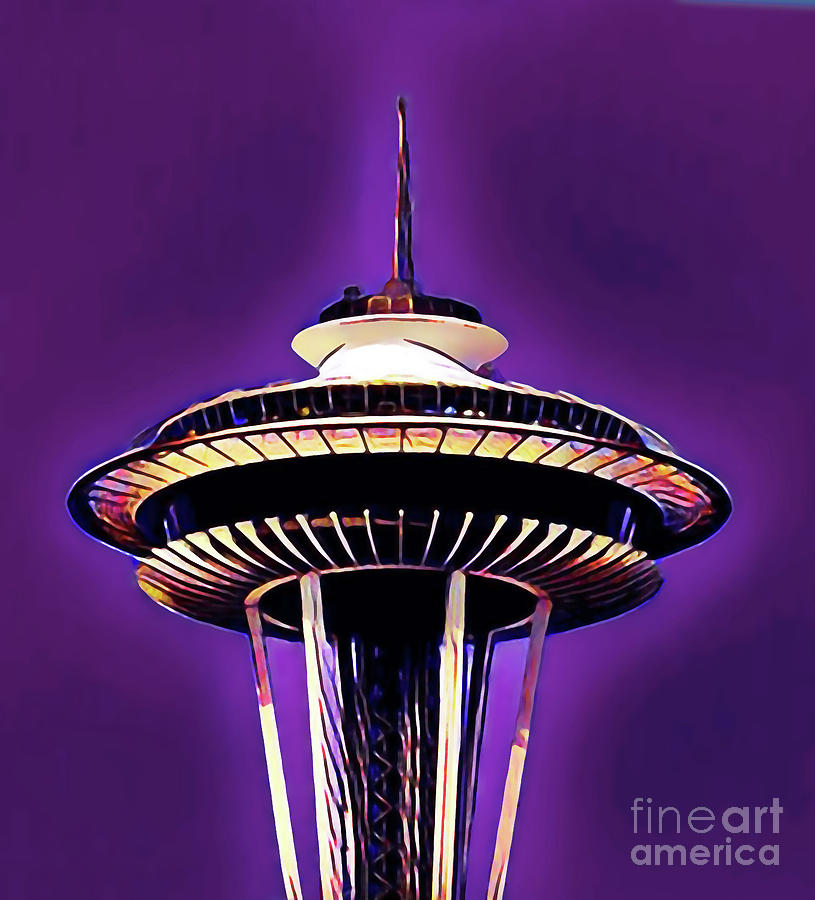 Space Needle, Seattle Washinton Digital Art by Wernher Krutein