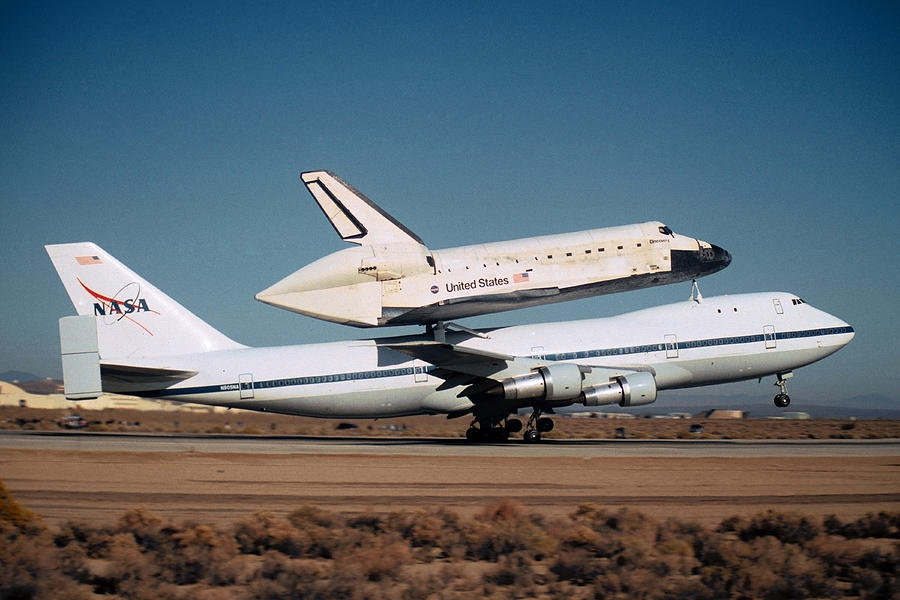 Space Shuttle Discovery departs Edwards AFB November 2 2000  Photograph by Brian Lockett