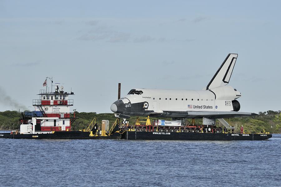 Space Shuttle Inspiration on a barge Photograph by Bradford Martin