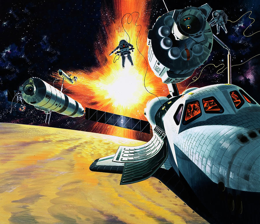 Space Painting - Space Shuttle by Wilf Hardy