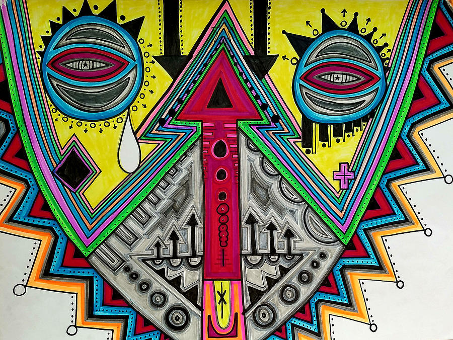 Spacegod has Feeling 2 Drawing by Donnie Todd Reilly II