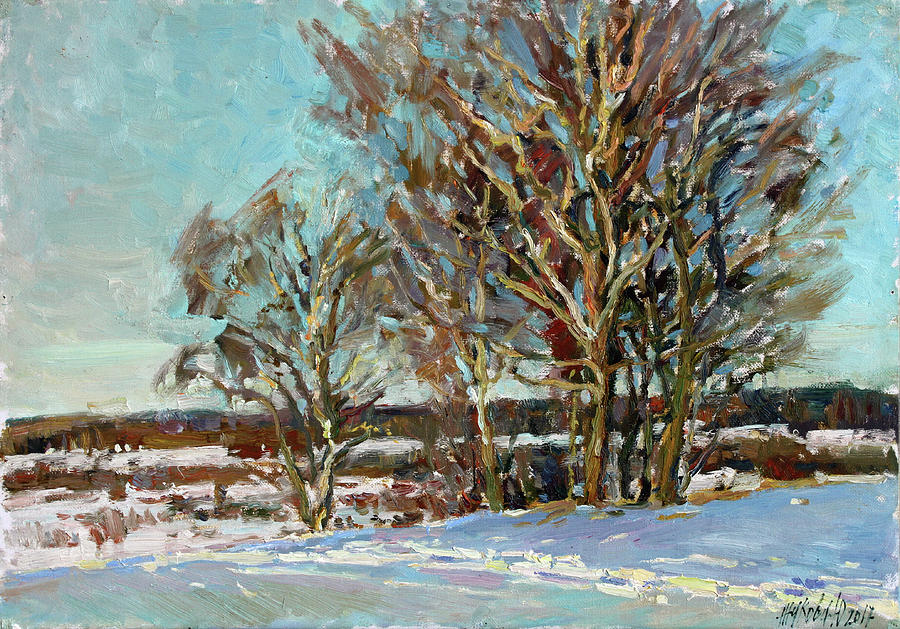 Winter Painting - Spaces of the Trigorskoe by Juliya Zhukova