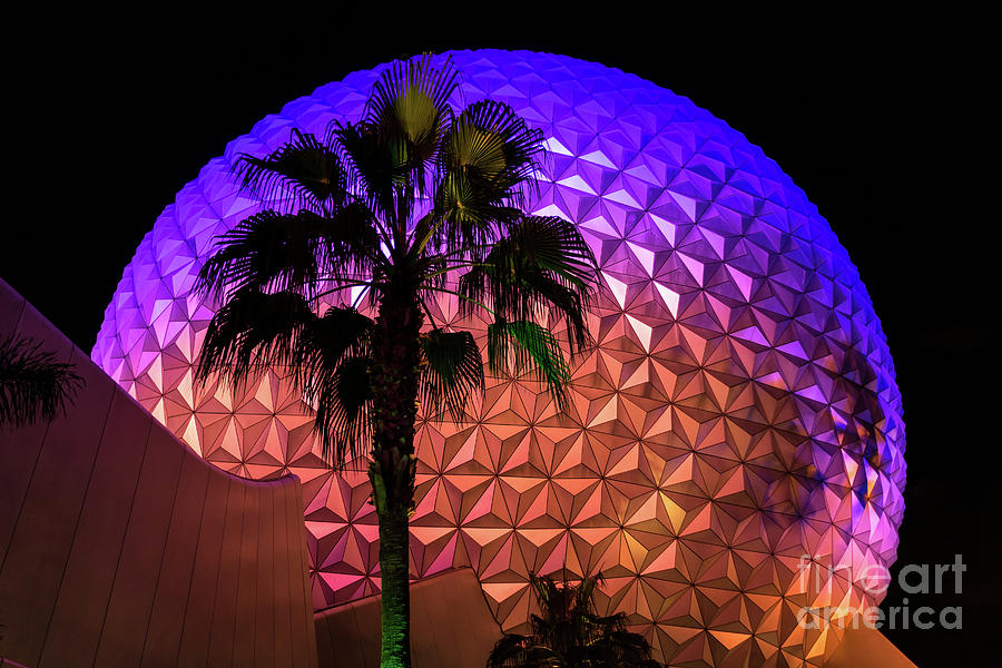 Spaceship Earth Illuminated, Epcot Photograph by Dawna Moore Photography