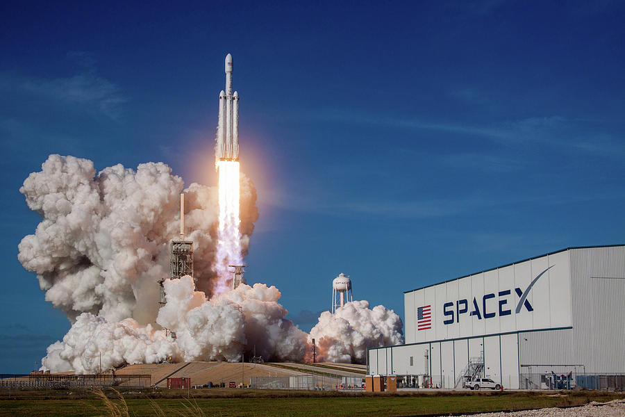 SpaceX Falcon Heavy rocket launch maiden flight Photograph by SpaceX