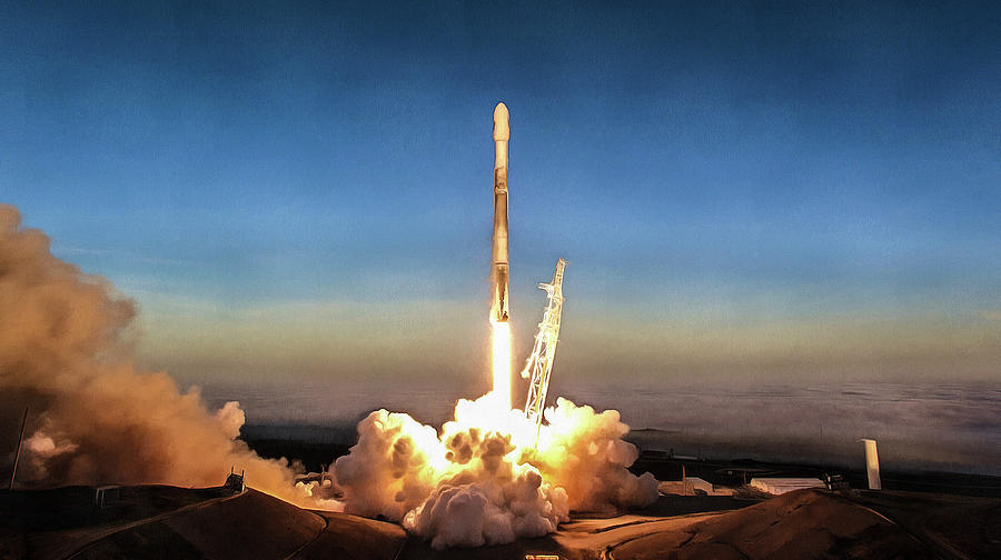 SpaceX Iridium-5 mission Falcon 9 rocket launch Photograph by Photo SpaceX Edit M Hauser