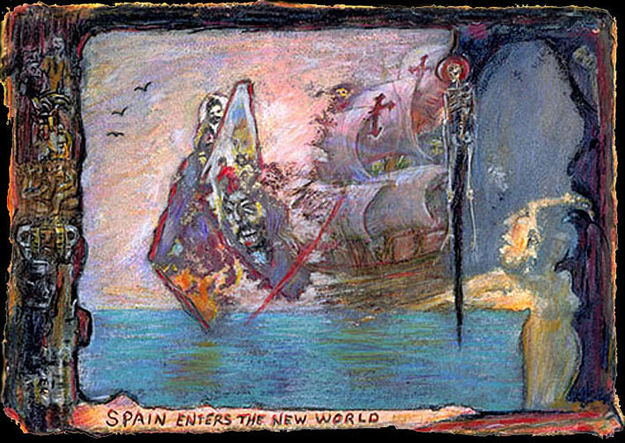 Spain Enters the New World Mixed Media by Ed Meredith