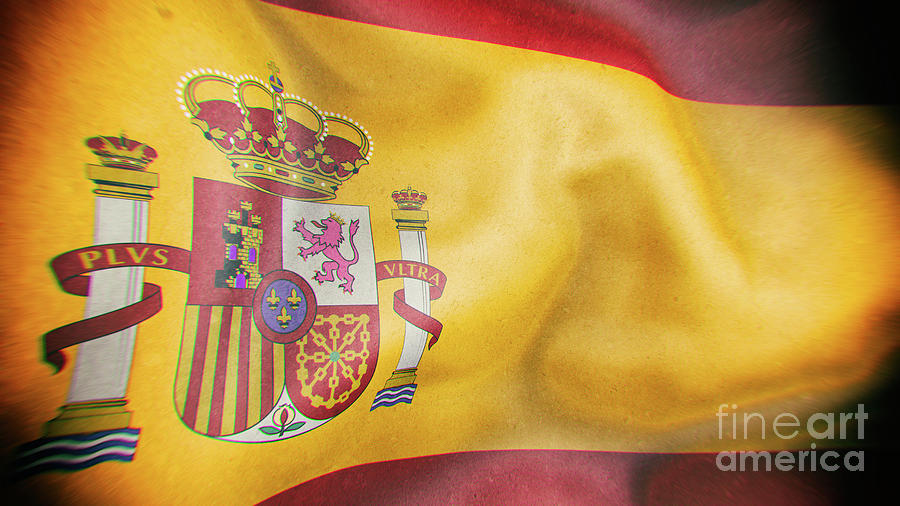 Spain Flag 3d Rendering Digital Art