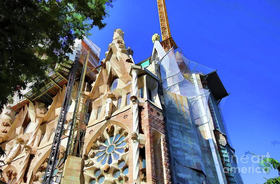Spain Gaudis La Sagrada Familia  Photograph by Chuck Kuhn