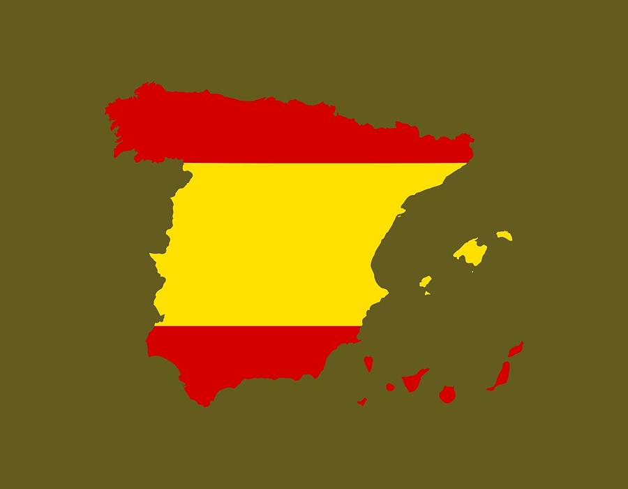 Spain Map Digital Art by Ehauss Design | Fine Art America