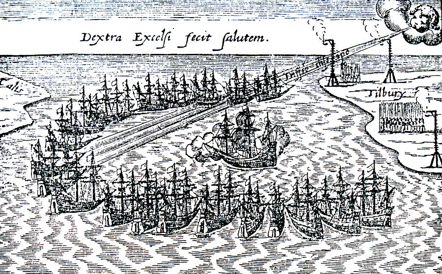 Spanish Armada Drawing by English School