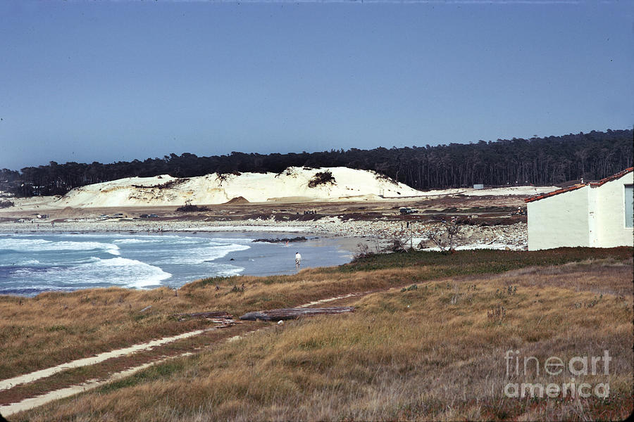 Beach Photograph - Spanish Bay Beach and Monterey Peninsula Country Club beach hous by Monterey County Historical Society