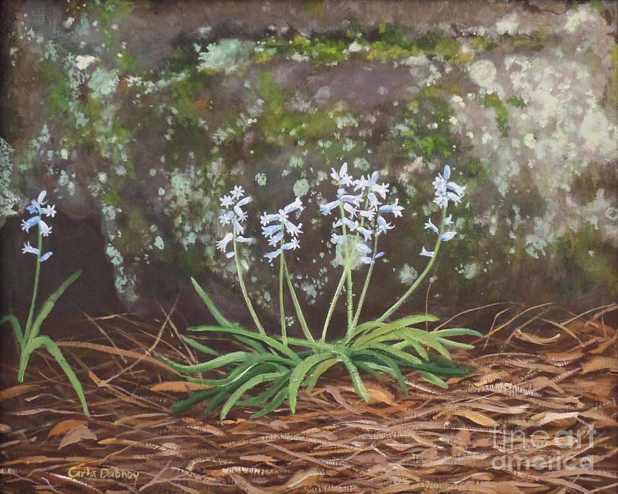 Moss Painting - Spanish Bluebells by Carla Dabney Moss Painting - Spanish Bluebells by Carla Dabney