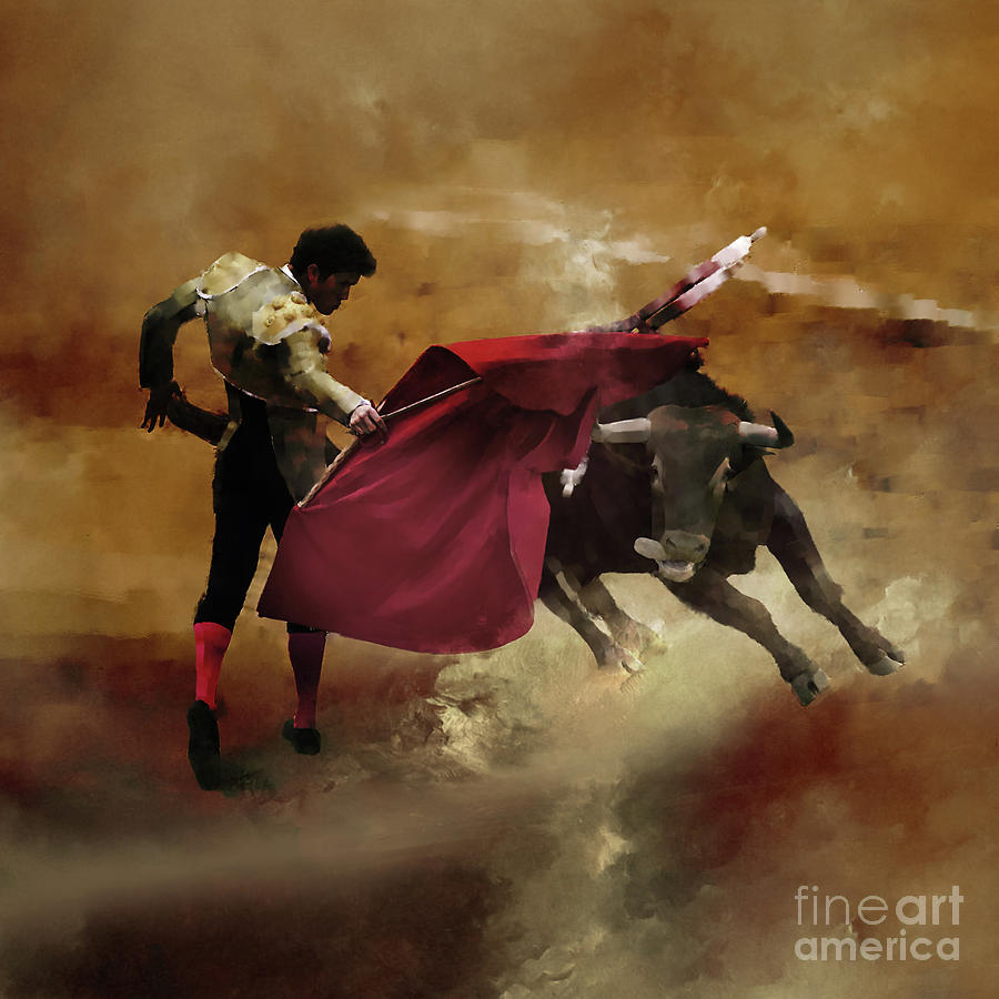 Spanish Bullfighting game  Painting by Gull G