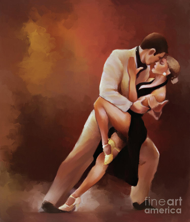 Spanish Couple Dance acrylic art Painting by Gull G