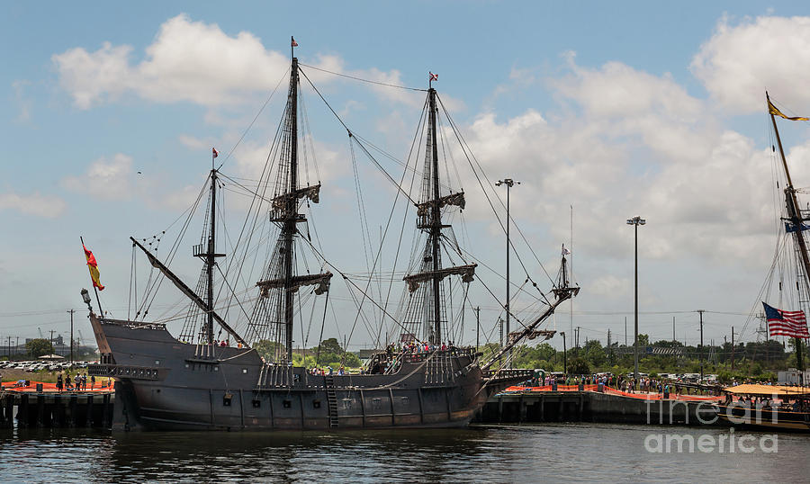 Spanish EL Galeon Tall Ship Docked in Charleston South Carolina Photograph by Dale Powell