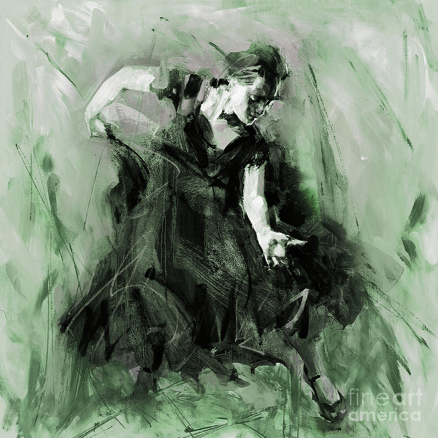 Spanish Flamenco dancer Painting by Gull G