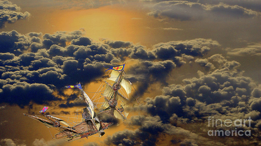 Fantasy Photograph - Spanish Galleon In The Clouds by Rich Walter
