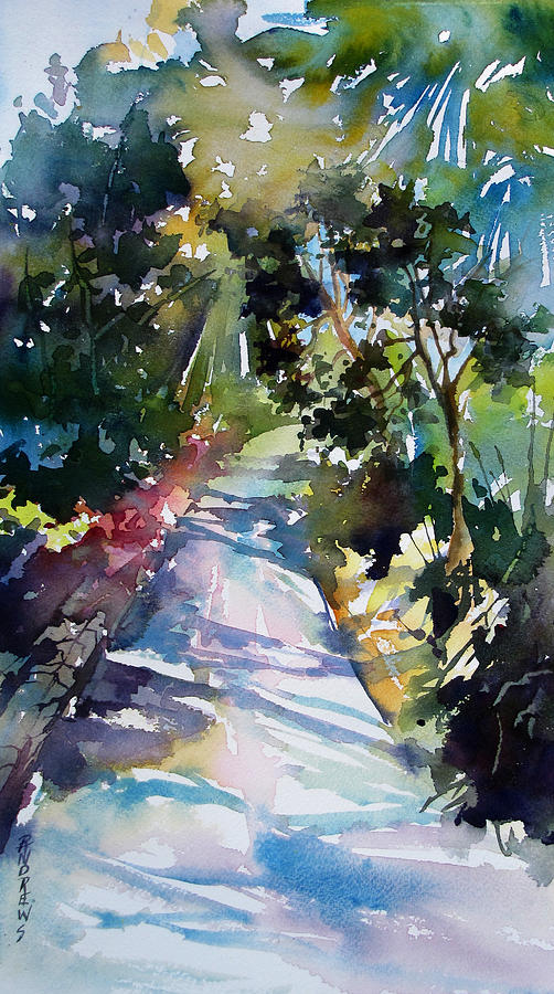Spanish Garden Path Painting by Rae Andrews