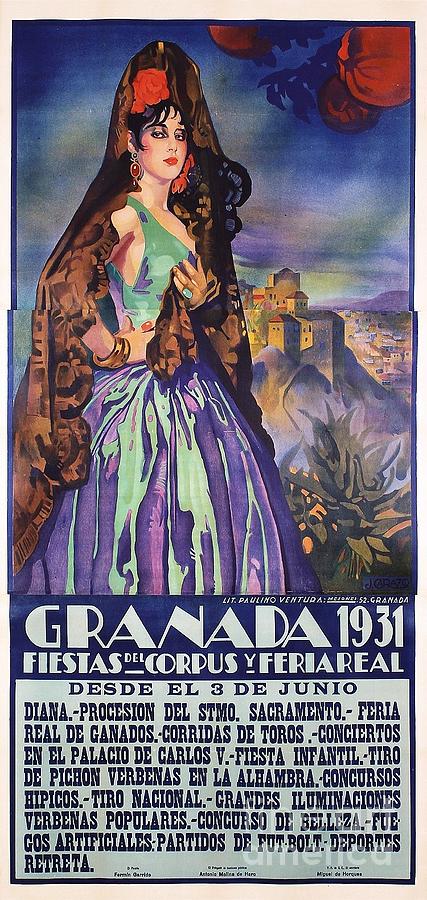 Spanish Granada - Poster Painting by Thea Recuerdo