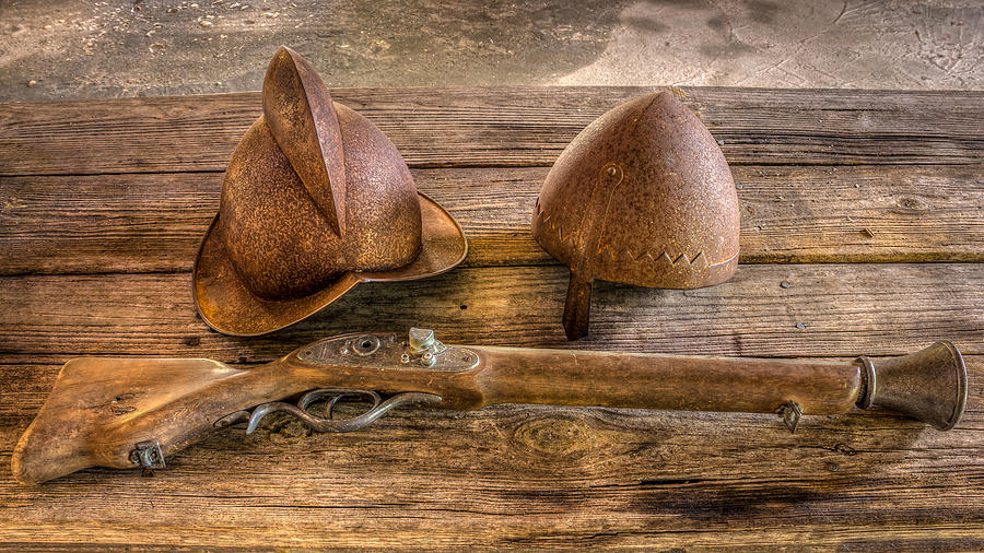 Spanish Helmets And Blunderbuss Photograph by Travelers Pics