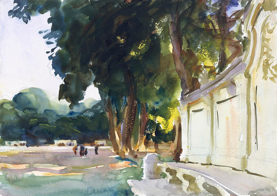 Spanish Midday, Aranjuez Drawing by John Singer Sargent