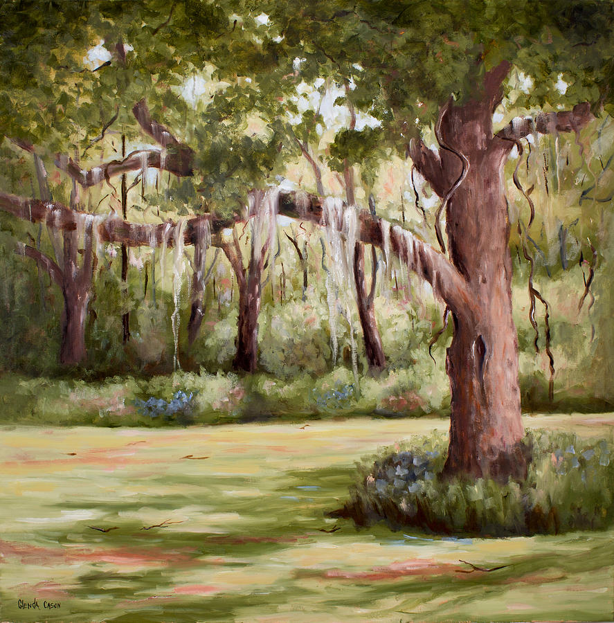 Spanish Moss Painting by Glenda Cason