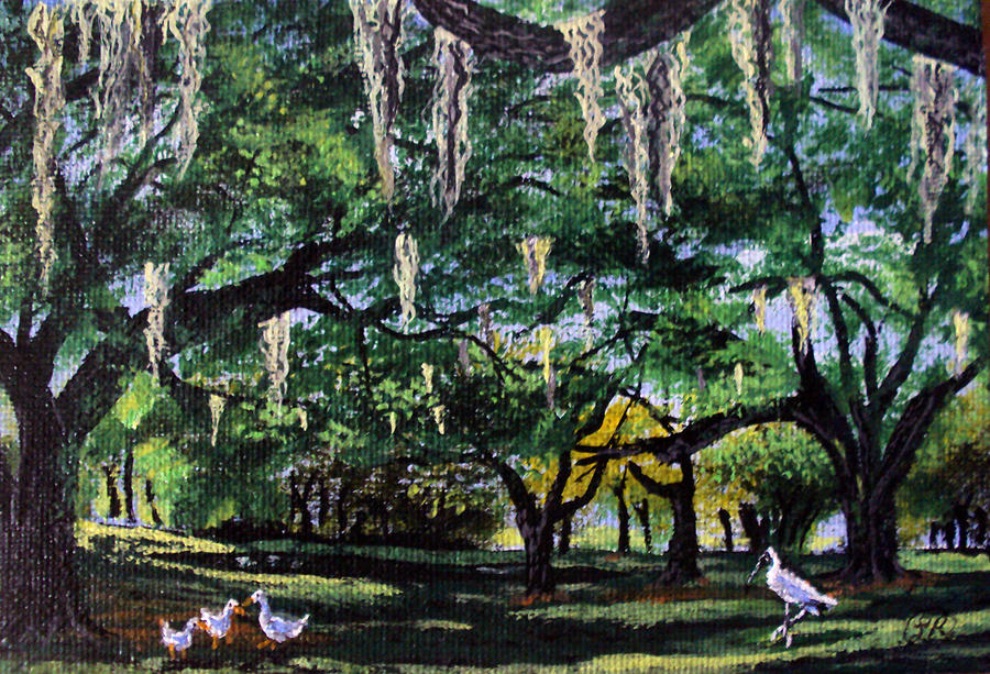 Spanish Moss Painting by Luis F Rodriguez