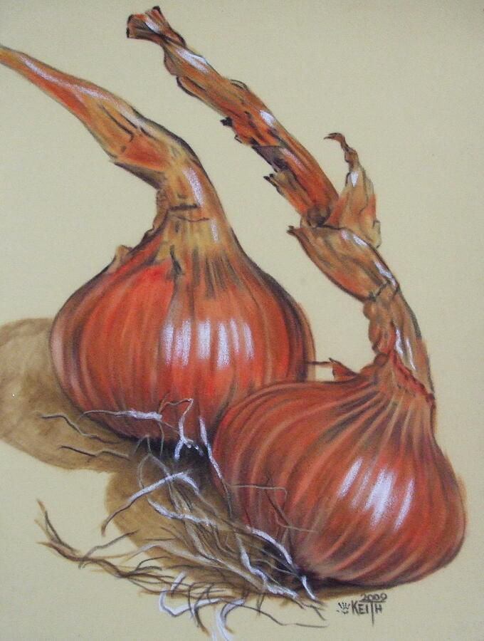 Spanish Onions Pastel by Barbara Keith