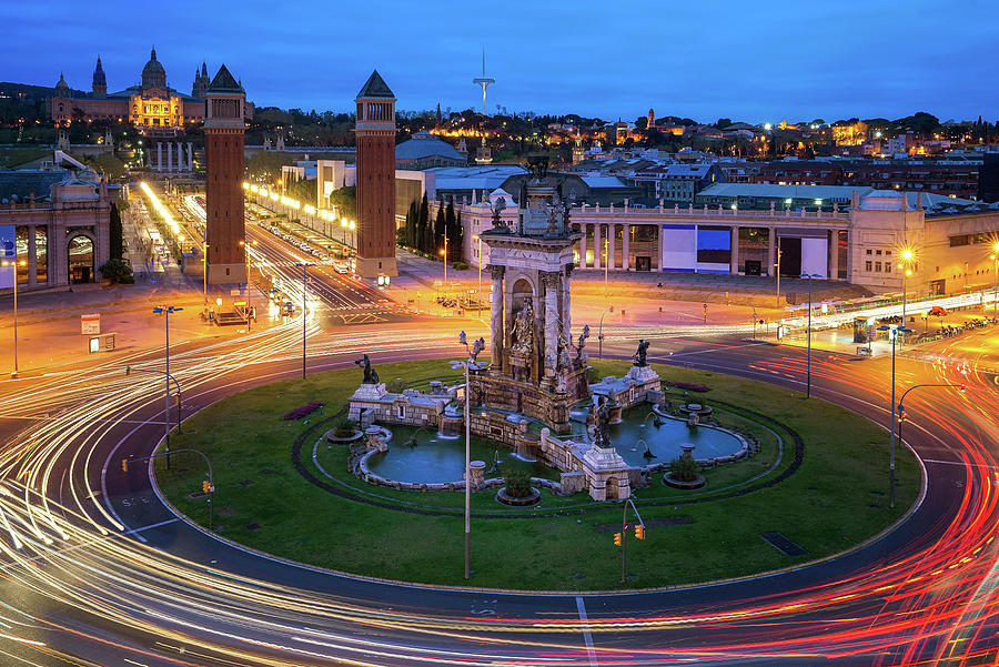 Spanish Square aerial view in Barcelona Photograph by Anek Suwannaphoom