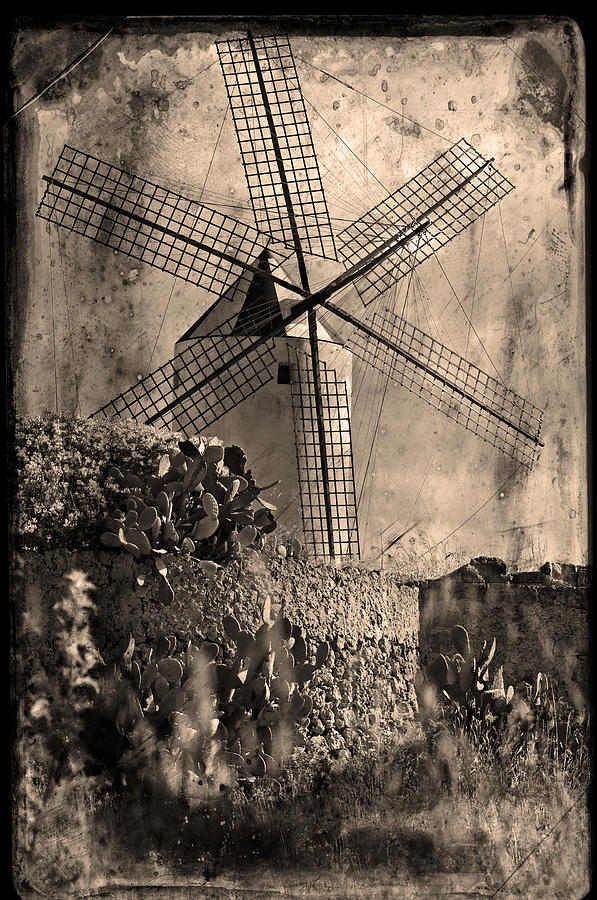 Spanish Wind Mill Gruge Style Photograph by Pedro Cardona Llambias