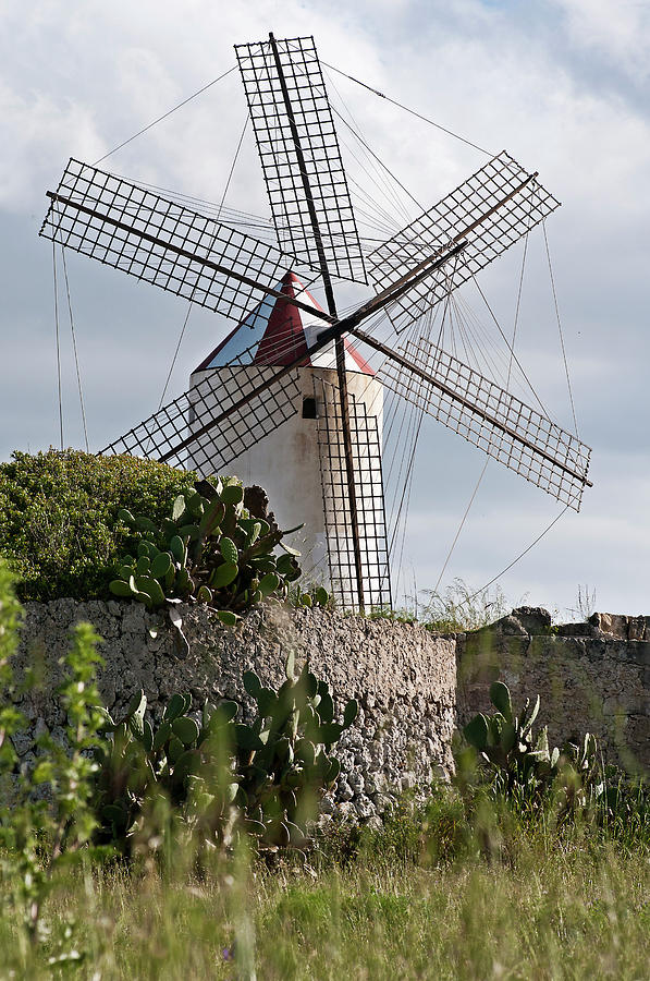 Spanish Wind Mill Red And White Hat Photograph by Pedro Cardona Llambias