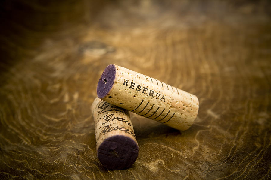 Wine Photograph - Spanish wine corks - Reserva and Gran Reserva by Frank Tschakert
