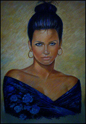 Spanish Woman Painting by Mamdouh Karas