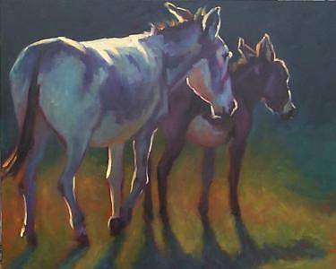 Donkey Painting - Spanky And Don Quixote by Cheri Christensen Donkey Painting - Spanky And Don Quixote by Cheri Christensen