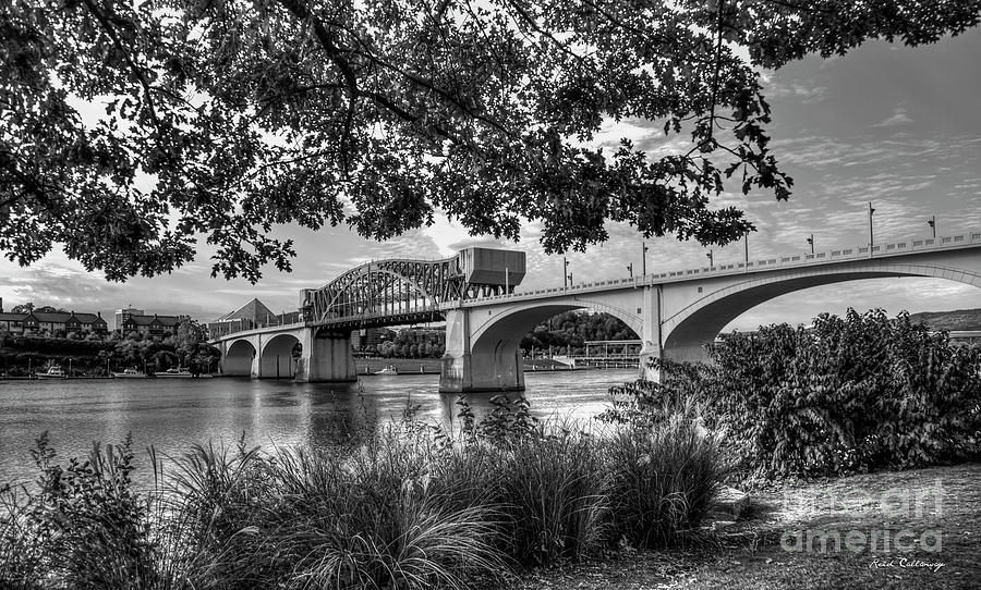 Spanning The Tennessee River 2 John Ross Bridge B W Art Photograph by Reid Callaway