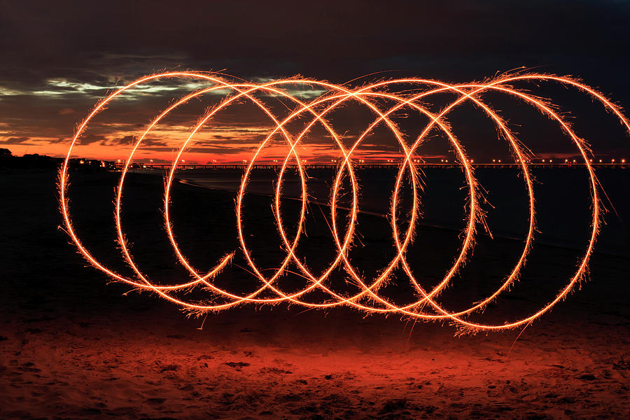 Sparkler Spirals Photograph by Travis Rogers