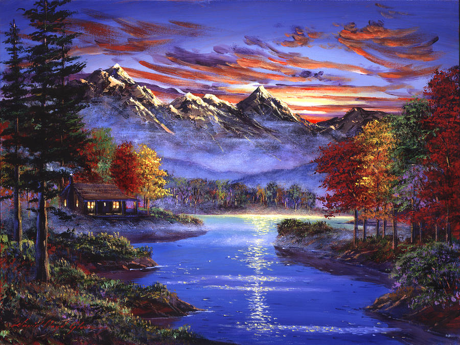 Sparkling Lake Painting by David Lloyd Glover