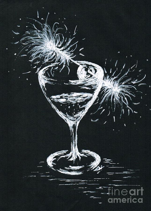 Sparkling Wine Drawing by Teresa White Pixels