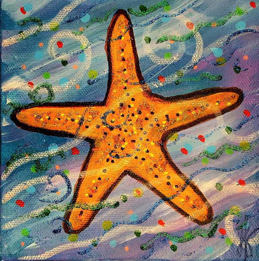 Sparkly Starfish Painting by Jim Harris