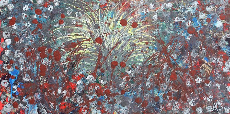 Abstract Painting - Sparks by Angela  Bautista-Diaz