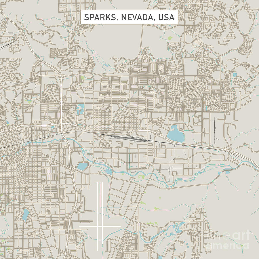 Sparks Nevada Us City Street Map Digital Art By Frank Ramspott Pixels 1440