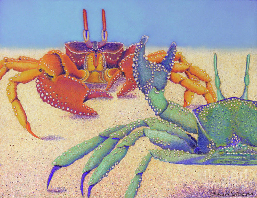 Sparring for Supper Pastel by Tracy L Teeter 