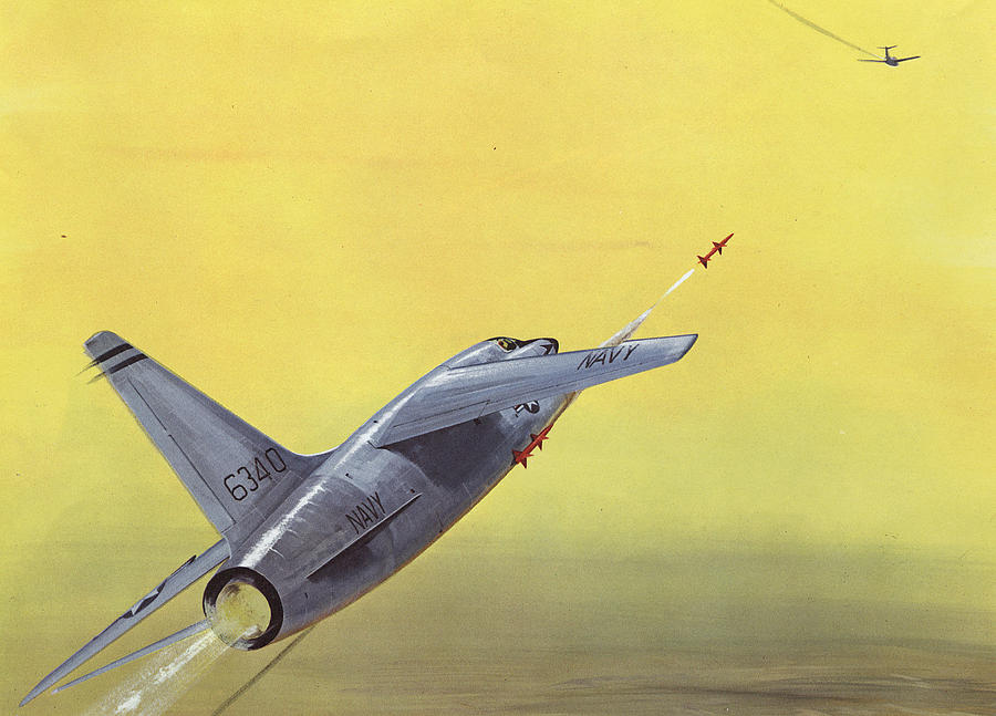 Jet Painting - Sparrow Air To Air Missile  by American School