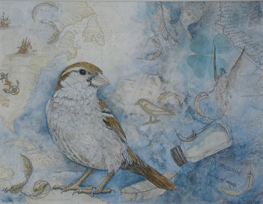 Sparrow Lore Painting by Sandy Clift